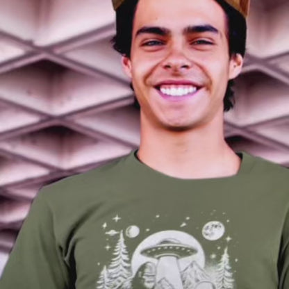 Bigfoot and Alien Campfire Jam Softstyle T-Shirt