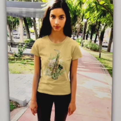 Saxophone Flowers Premium T-Shirt