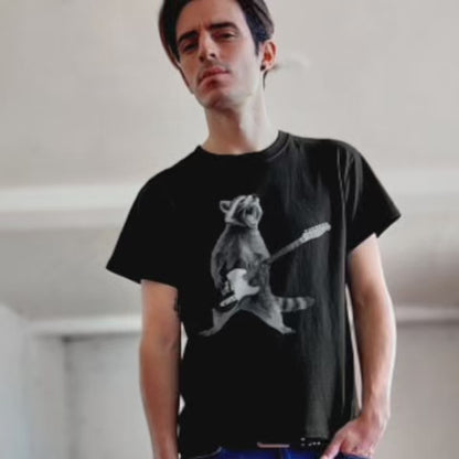 Raccoon Grunge Guitar Rock Softstyle T-Shirt